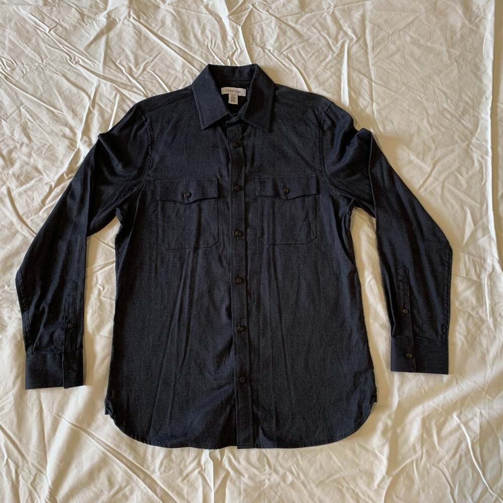 Calvin Klein Soft Stretch Flannel Button Down Shirt